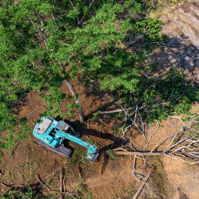 The top view of the deforestation.